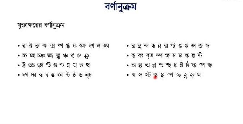 অভিধানের বর্ণানুক্রম