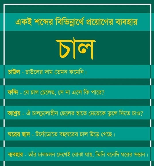 একই শব্দ বিভিন্ন অর্থে প্রয়োগ করে বাক্য রচনা